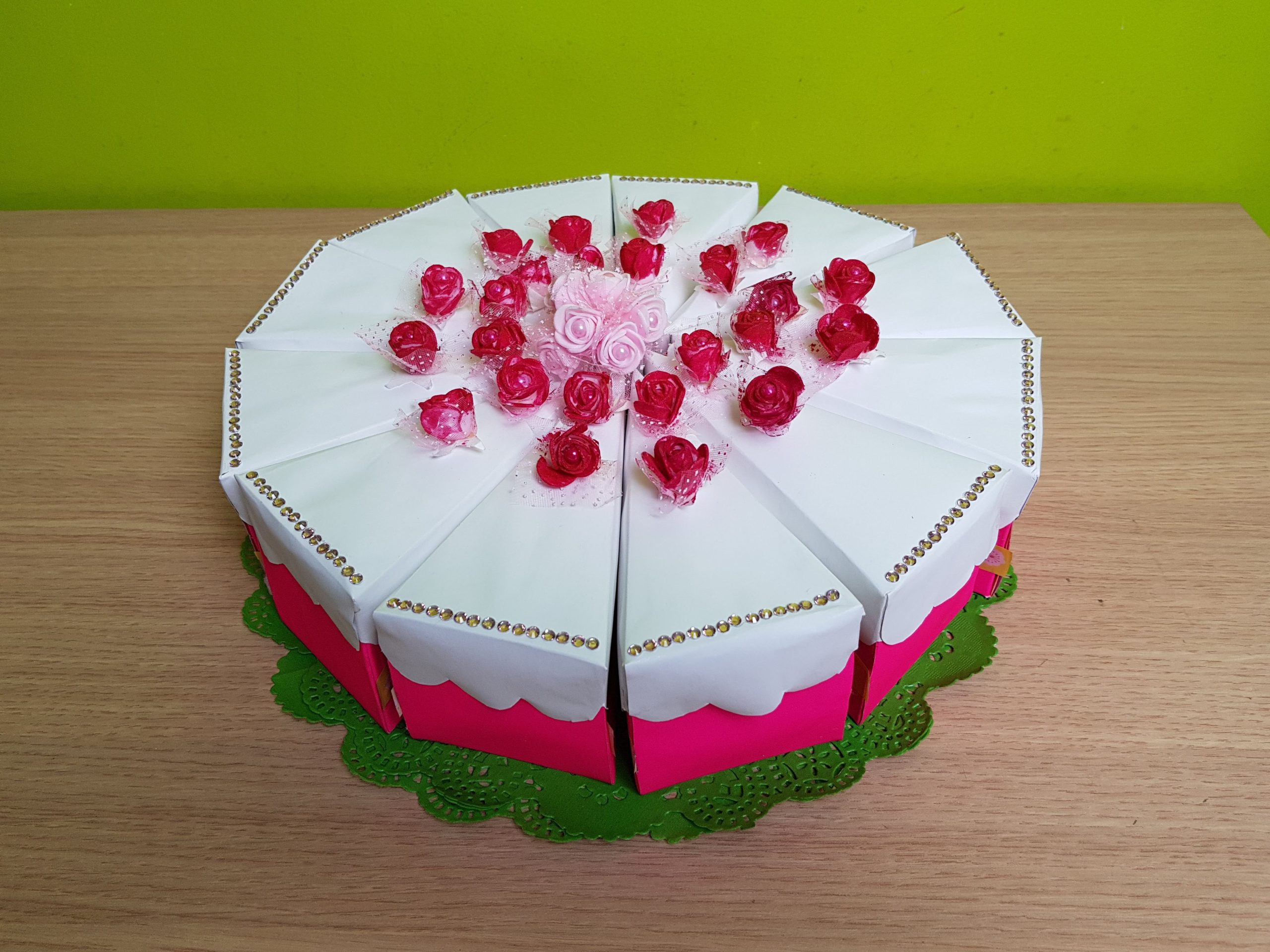 TORTA BOMBONIERA SLICE OF CAKE BOX TUTORIAL DIY